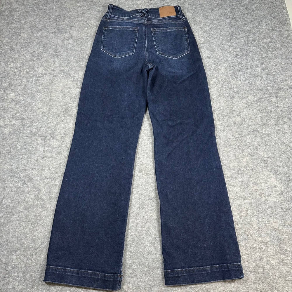 Judy Blue Womens Dark Wash Wide Leg High Rise Denim Jeans 1/25 Short - Picture 5 of 9